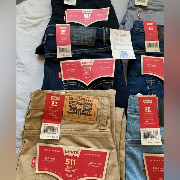 2/40$ NWT Levi’s 511 Slim Stretch Pants Lot - Picture 3 of 6